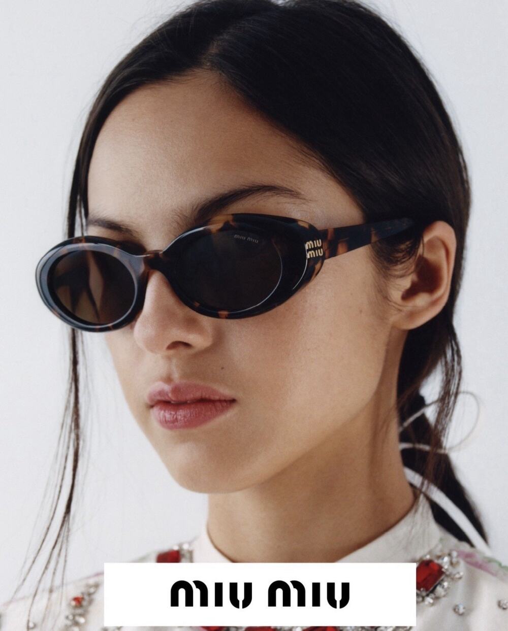 MIU MIU MU B09S 14L20V Honey Havana Dark Brown Lens Women Sunglasses AUTHENTIC